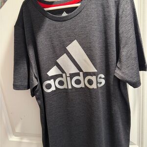 Adidas Charcoal Tee with Red Trim